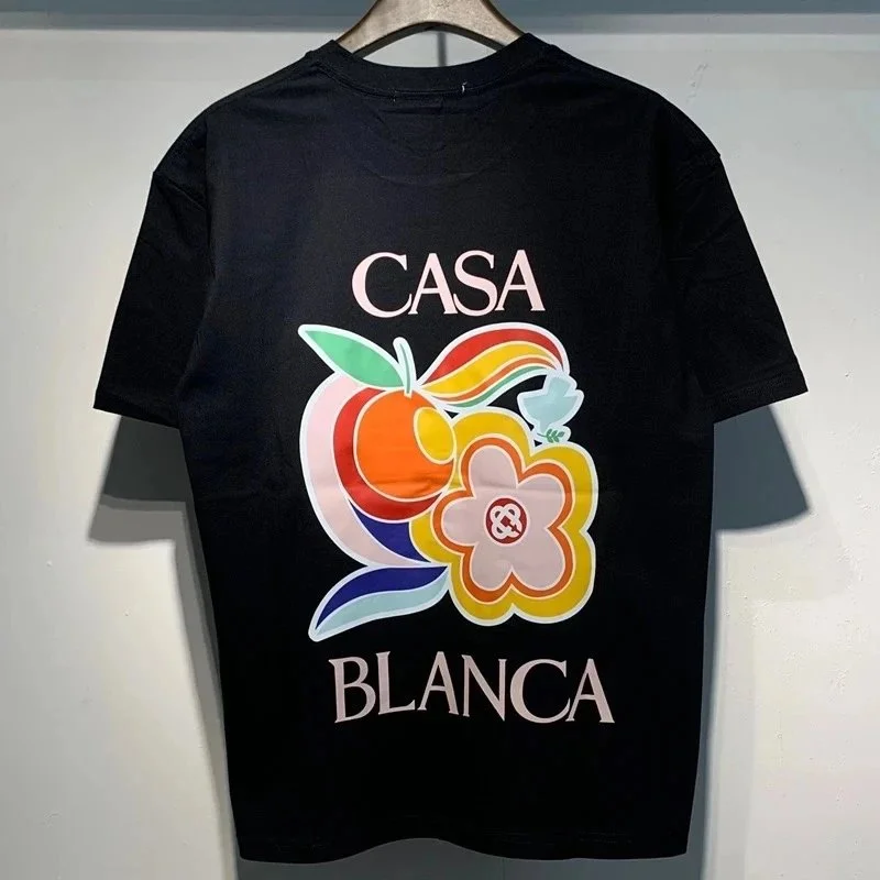 Casa Blanca Black Floral Print T-Shirt