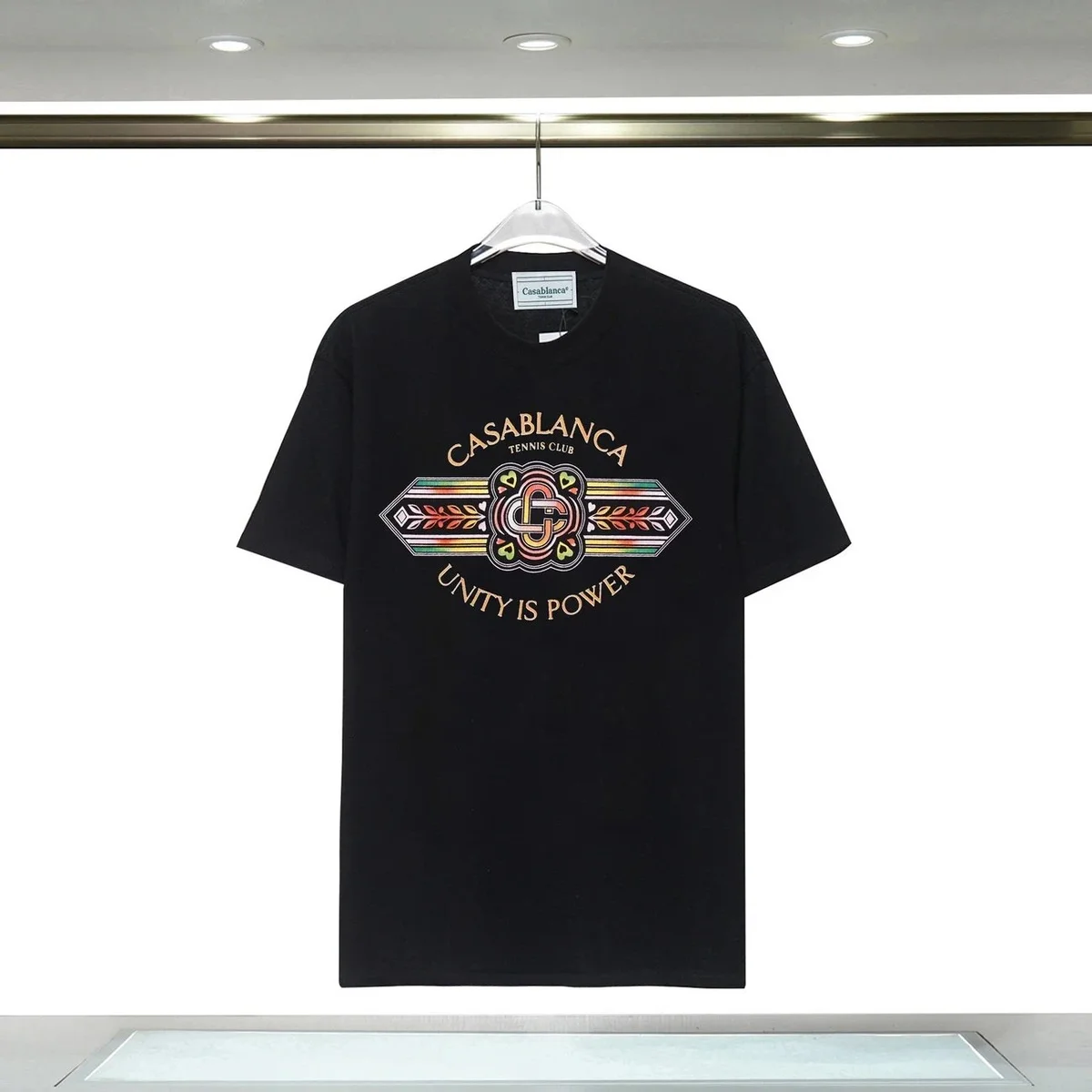 Casablanca Tennis Club Unity Is Power Black T-Shirt