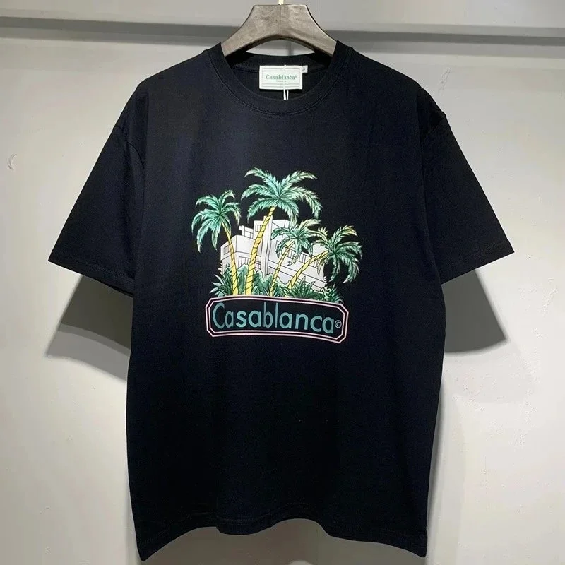 Casablanca Tropical Print T-Shirt Black