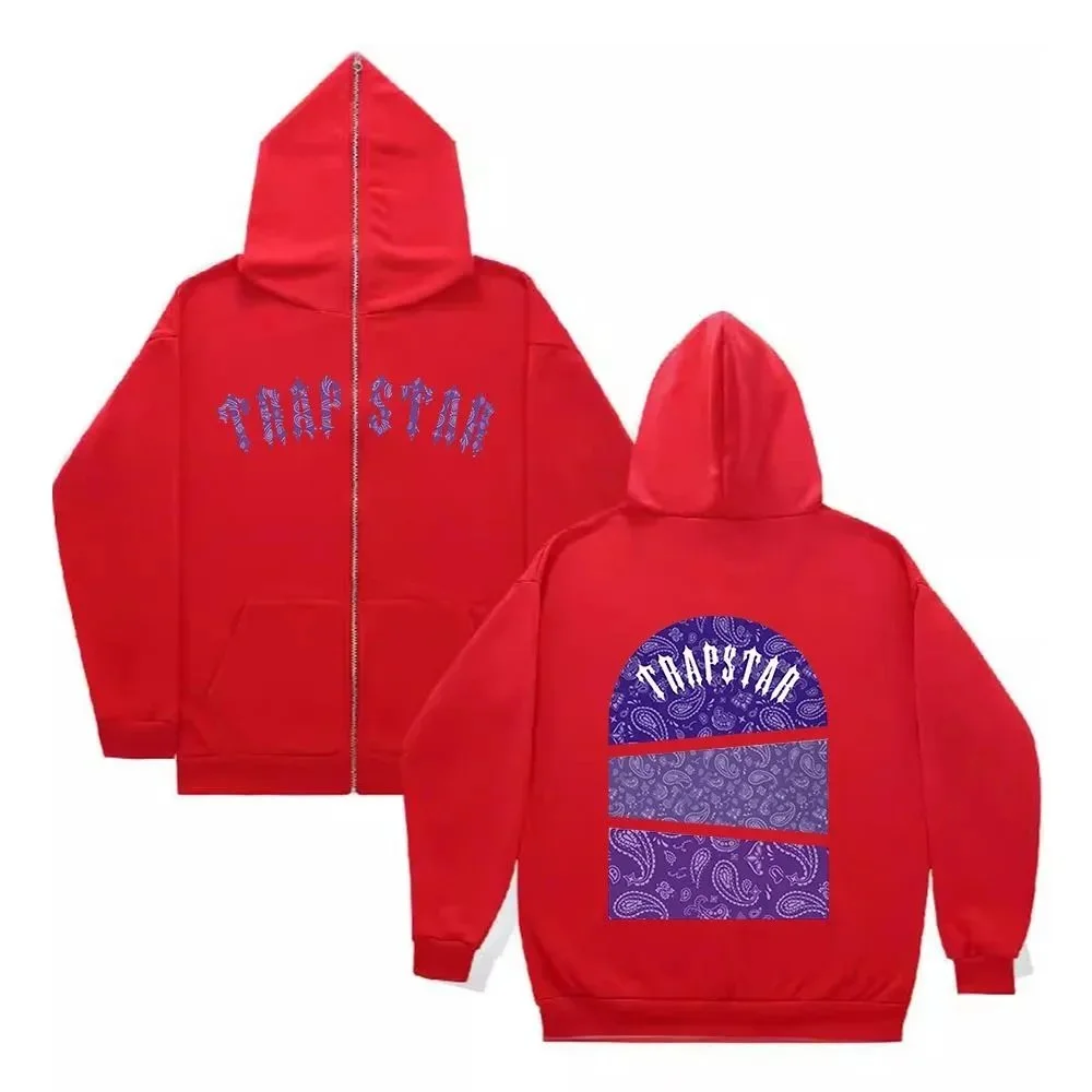 Trapstar Red Paisley Zip-Up Hoodie