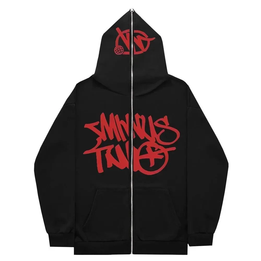 Unisex Black SMHRS TNGT Zip-Up Hoodie