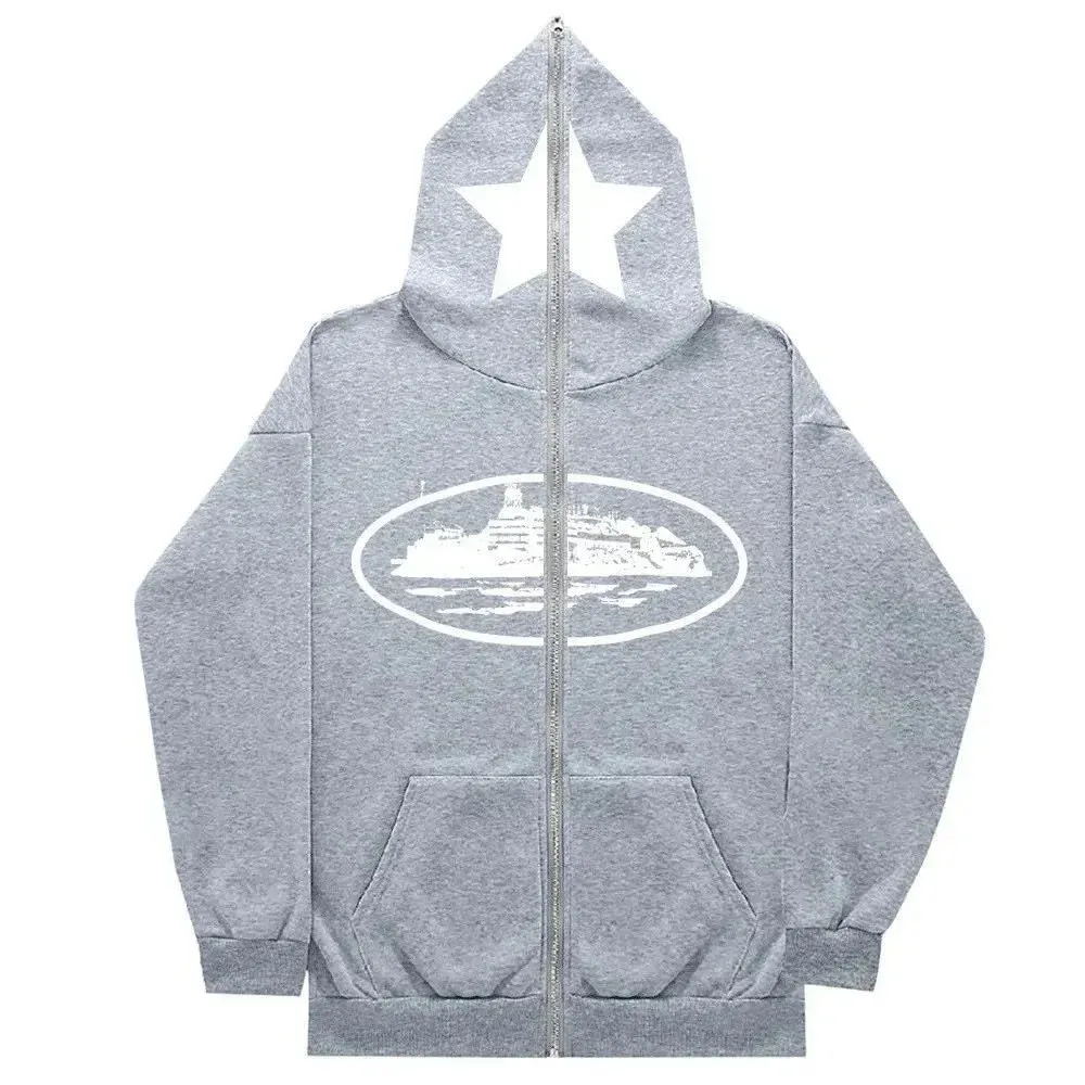 A Bathing Ape BAPE STA Grey Star Zip-Up Hoodie
