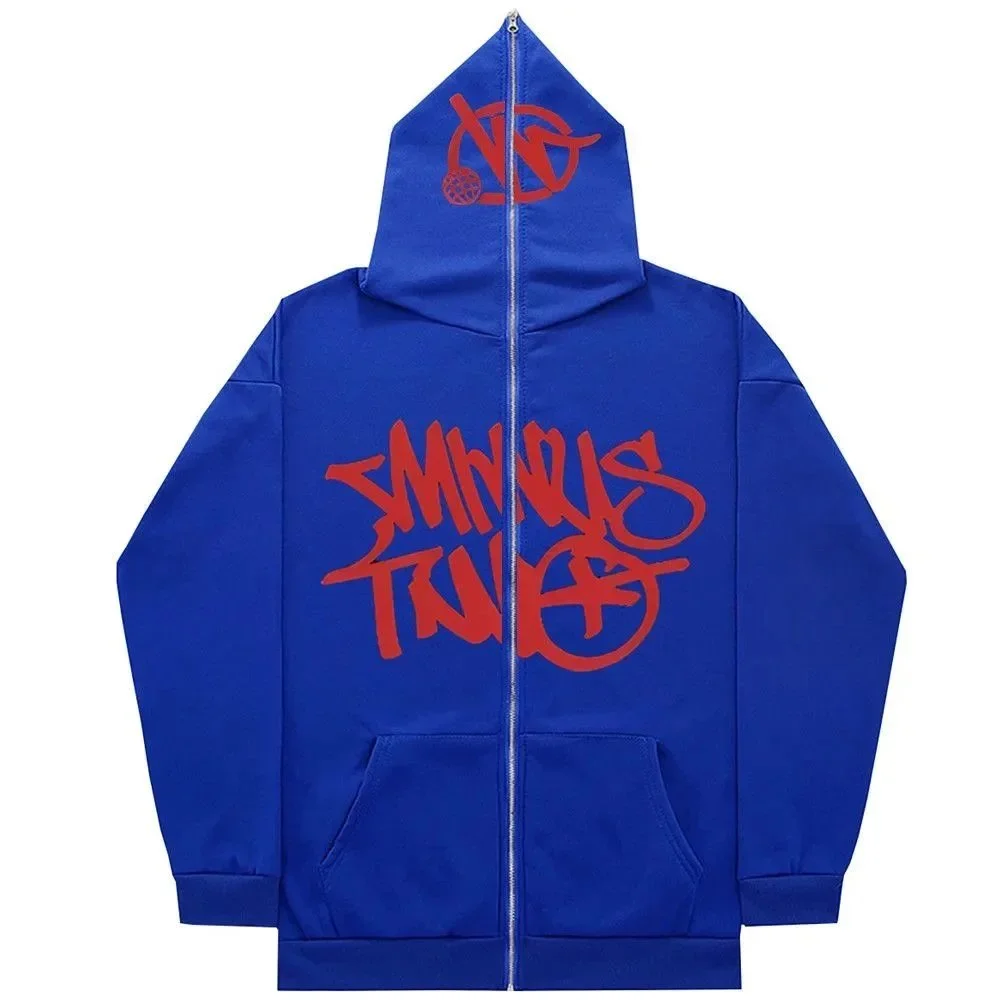 Blue Smurfs Twist Zip-Up Hoodie