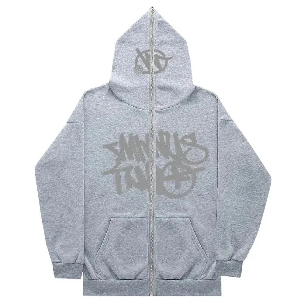 Unisex Grey SMNRS TNL Hoodie Zip-Up Sweatshirt