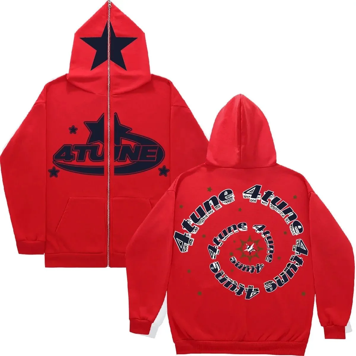 4TUNE 33 Red Zip-Up Hoodie