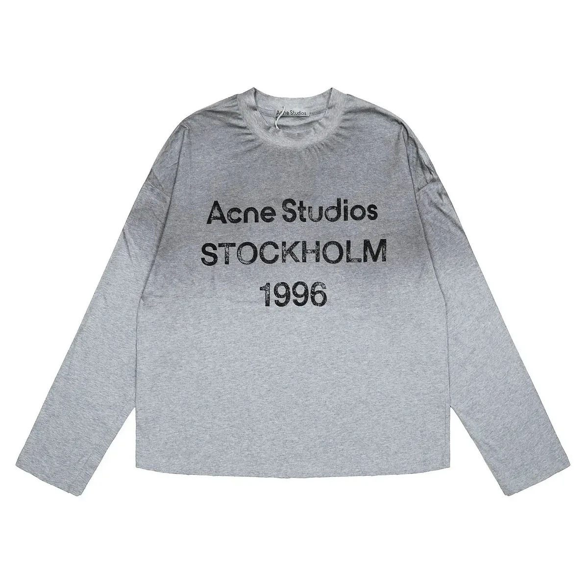 Acne Studios Face Grey Acne Stockholm 1996 Long Sleeve T-Shirt