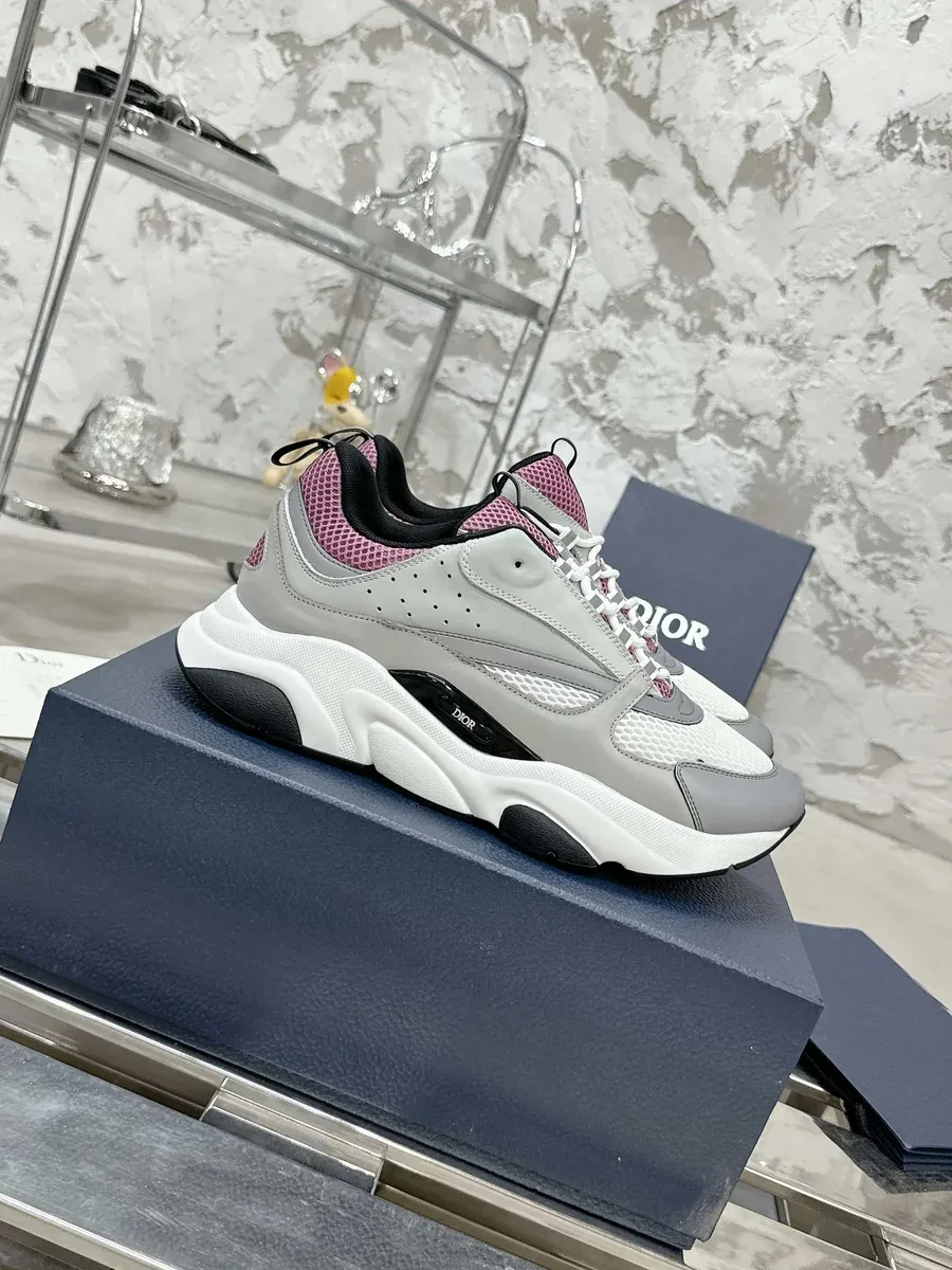 Dior CD Logo Grey/Pink Sneakers