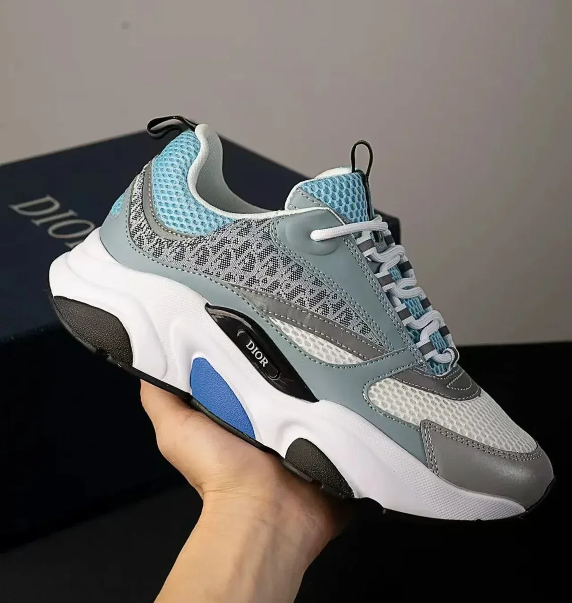 Dior Dior Book Tote Blue Grey Sneakers