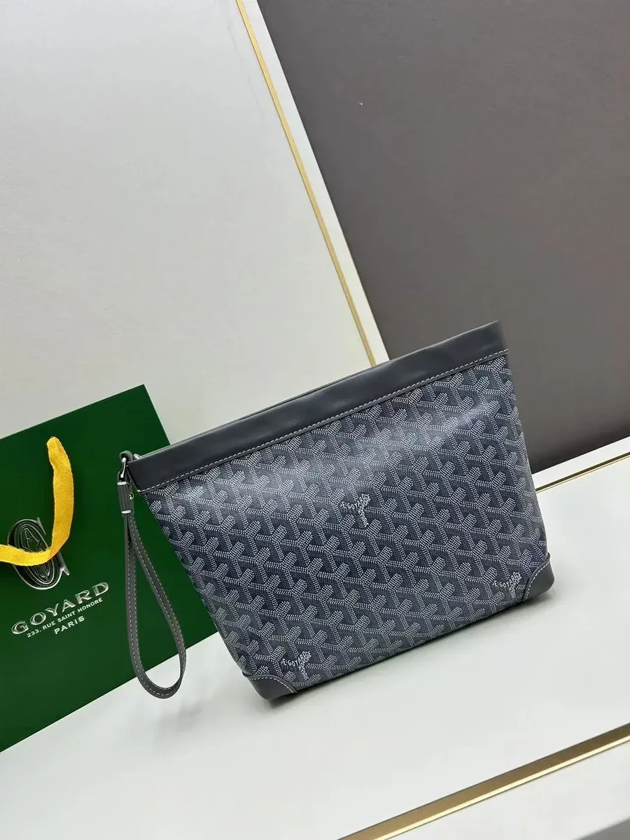 Goyard Monogram Clutch Bag Navy Blue