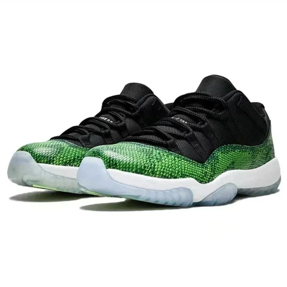 Nike Air Jordan 11 Low Green Snake Sneakers