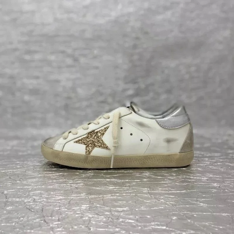 Golden Goose Super-Star Glitter Star White Sneakers