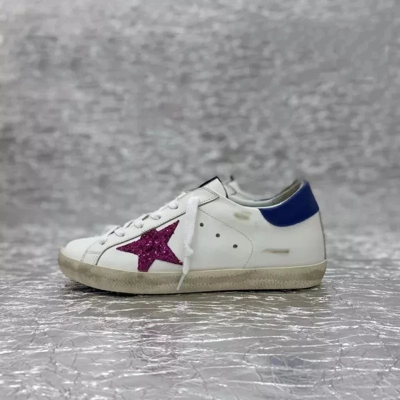 Golden Goose Super-Star White/Pink Star Sneakers