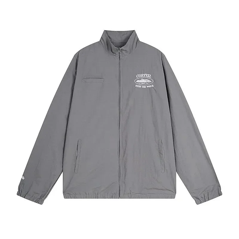 Unisex Grey 'Cortex' Embroidered Jacket