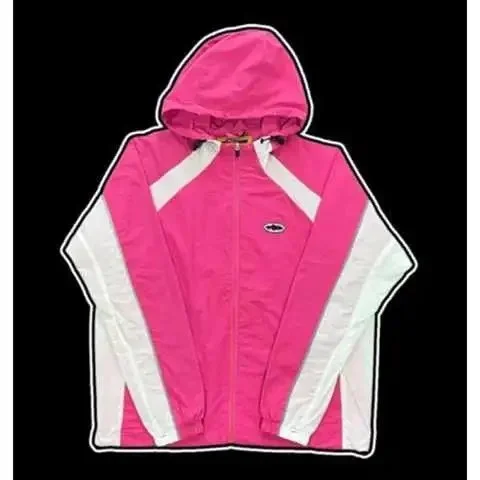 Unisex Pink & White Windbreaker Jacket