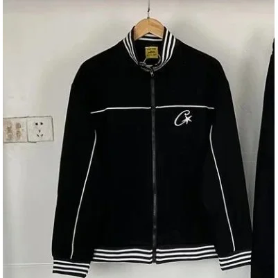 Black & White Striped Track Jacket