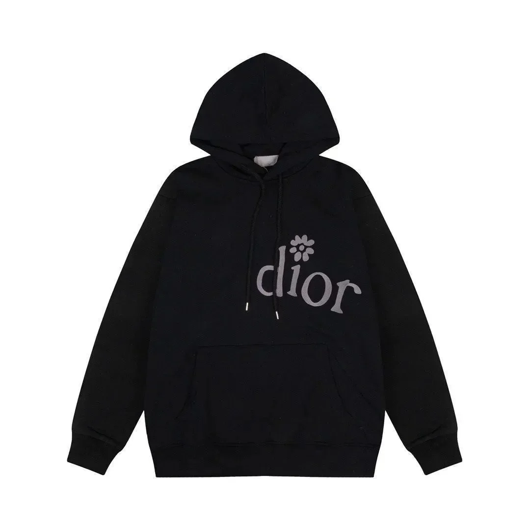 Dior Black Flower Logo Hoodie