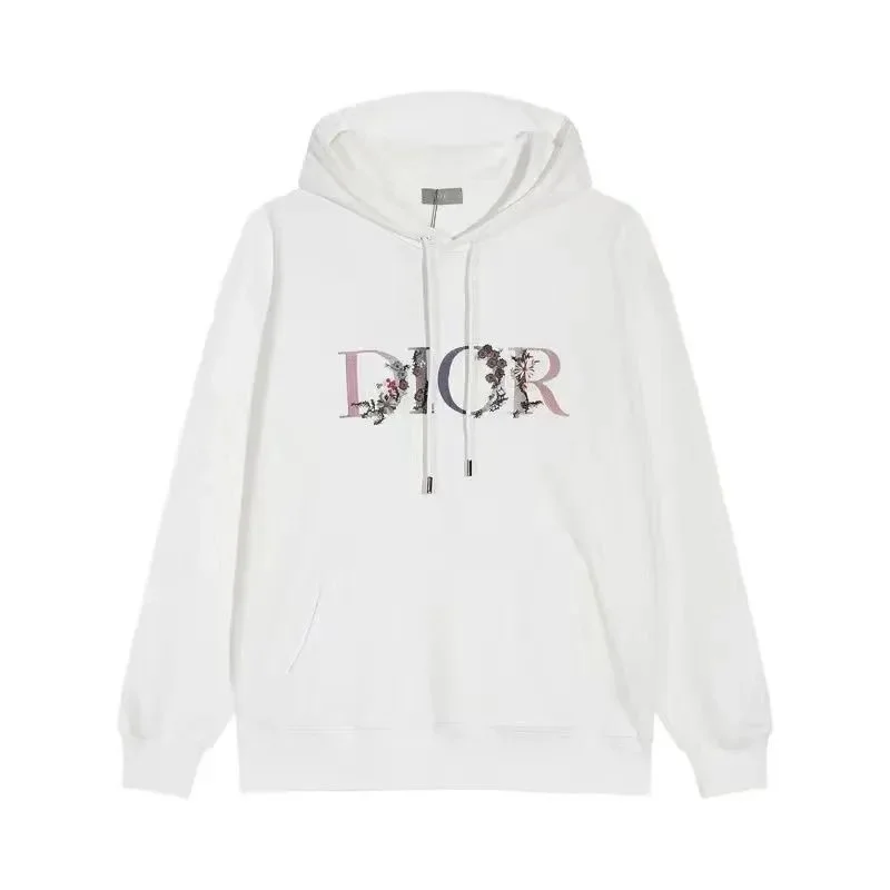 Dior White Floral D-Logo Hoodie