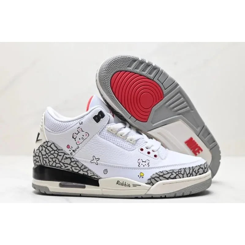 Nike Air Jordan 3 White Rabbit Sneakers