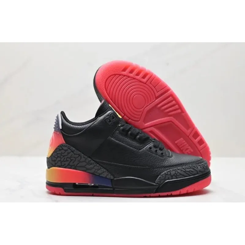 Nike Air Jordan 3 Black Red Orange Sneakers