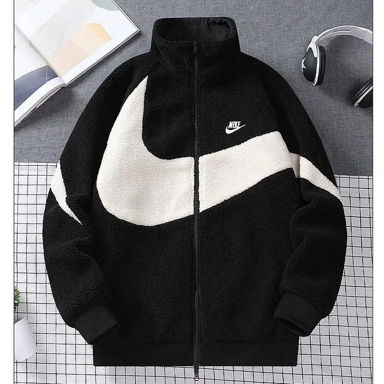 Nike Black & White Fleece Jacket