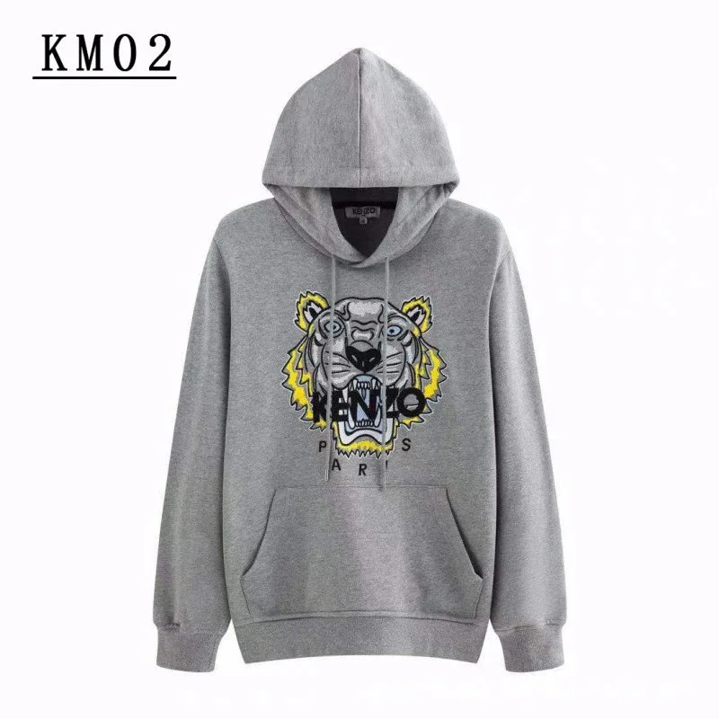 Kenzo Tiger Print Hoodie in Grey