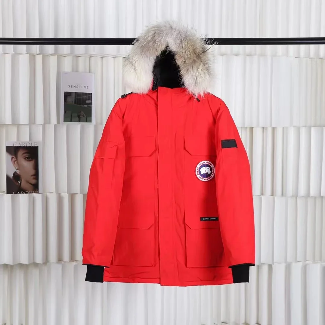 Canada Goose Chilliwack Red Parka with Fur Hood