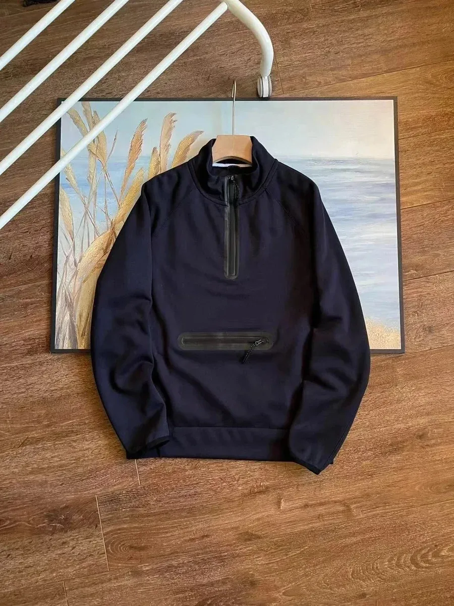 Navy Solid Half-Zip Pullover Sweatshirt