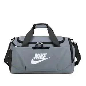 Nike Grey Duffle Bag with White Swoosh