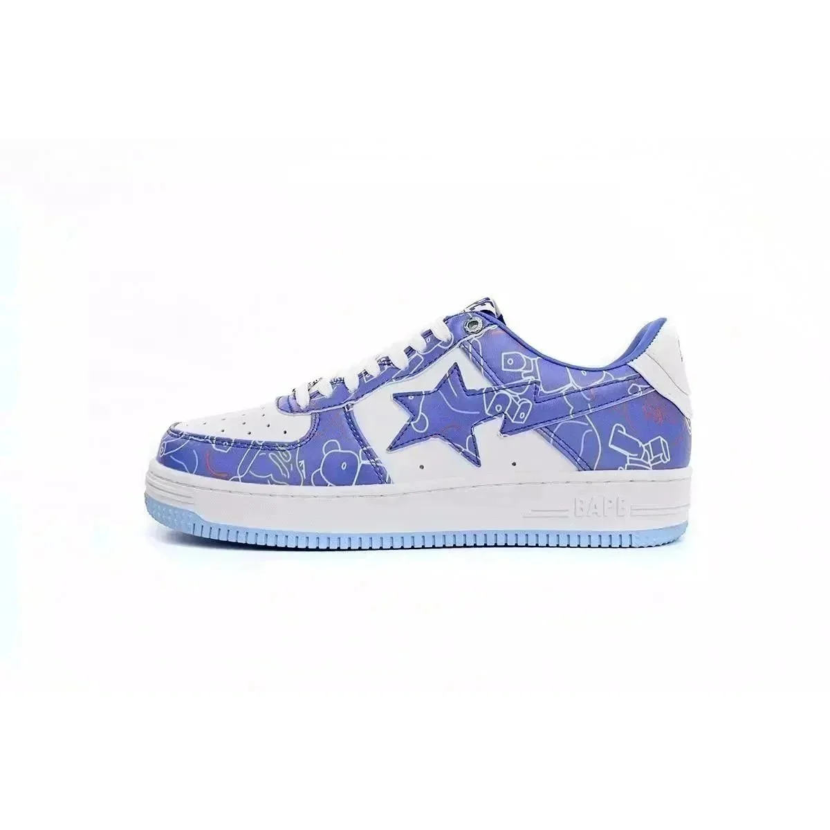 A Bathing Ape BAPE STA Toy Bearbrick Camo Blue Sneakers