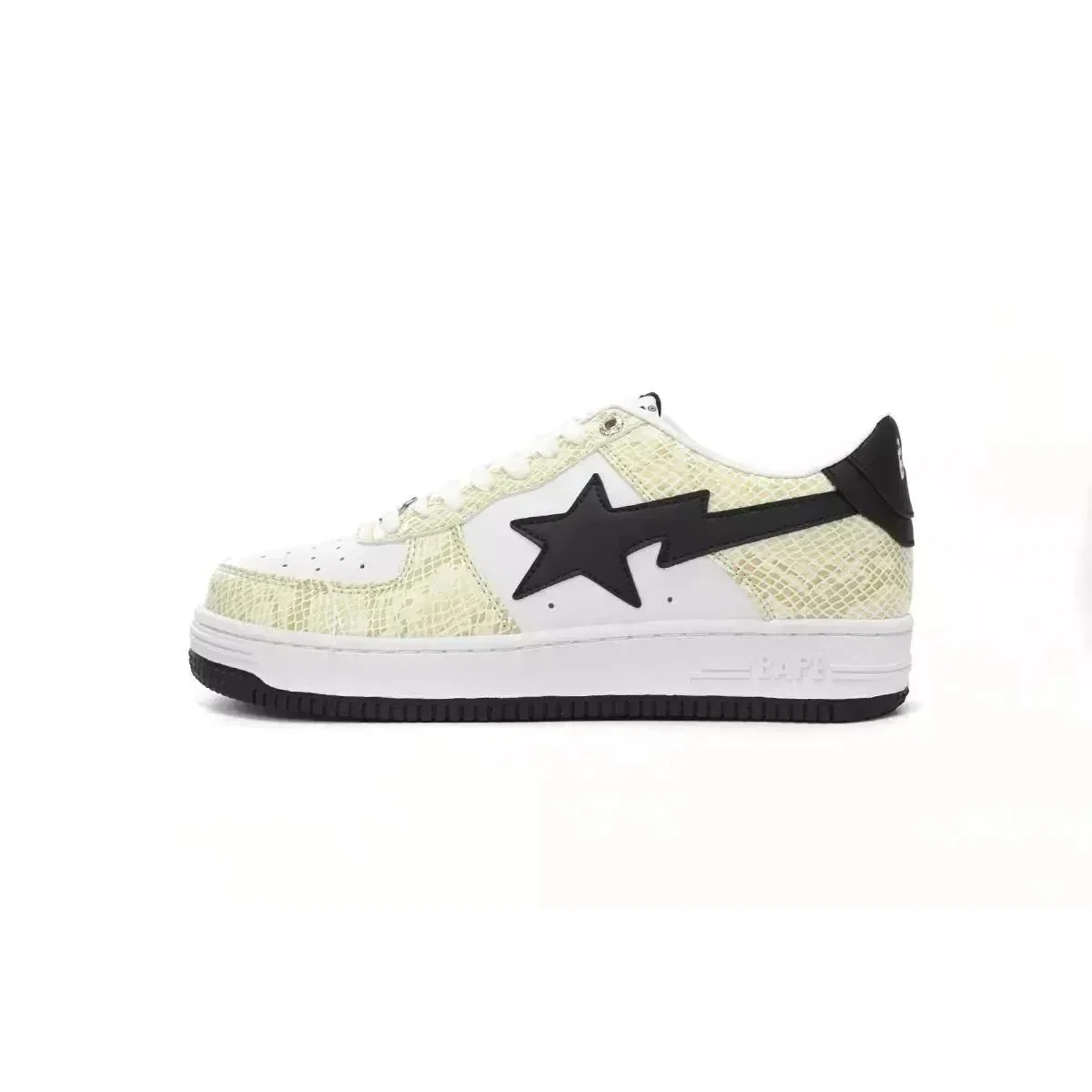 A Bathing Ape BAPE STA White Snake Skin Sneakers