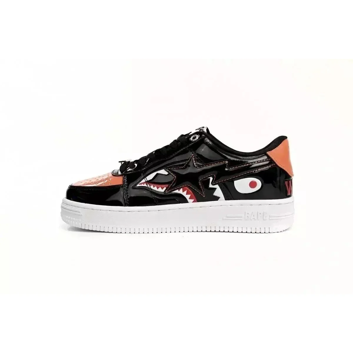A Bathing Ape BAPE STA Mad Shark Black Orange Sneakers