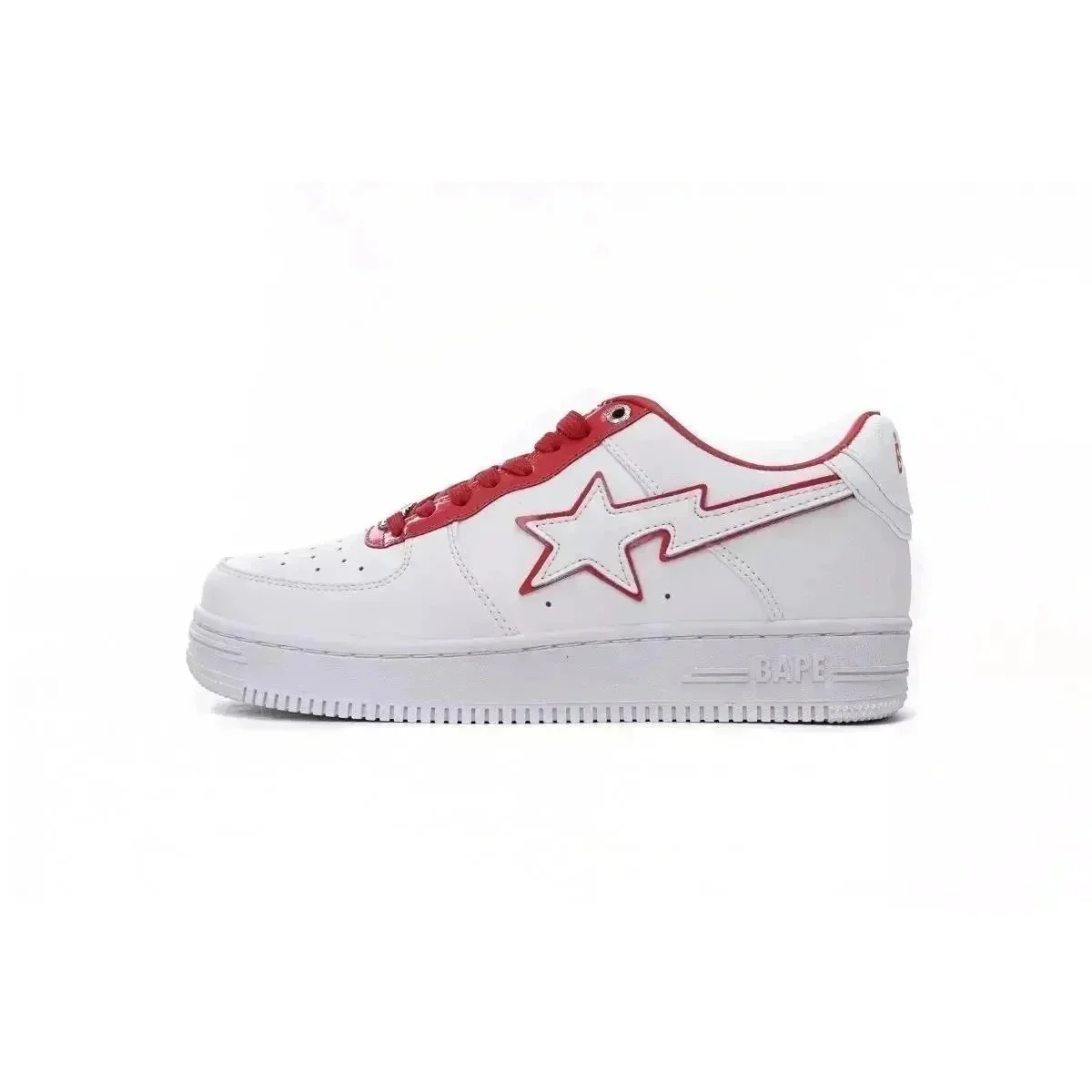 A Bathing Ape BAPE STA White Red Border Sneakers