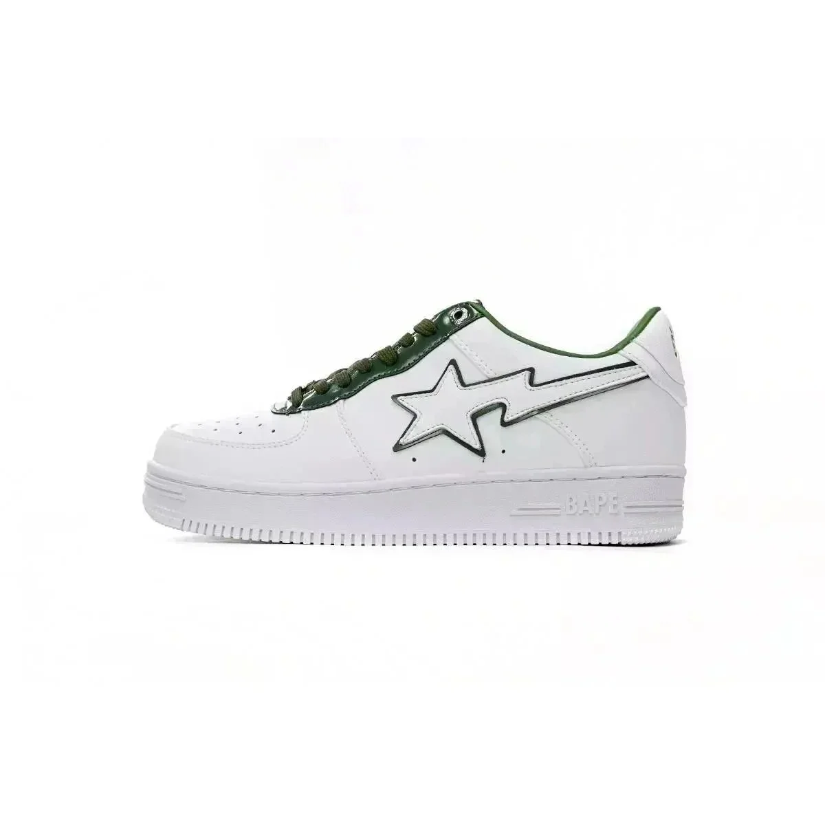 A Bathing Ape BAPE STA White Green edge Sneakers