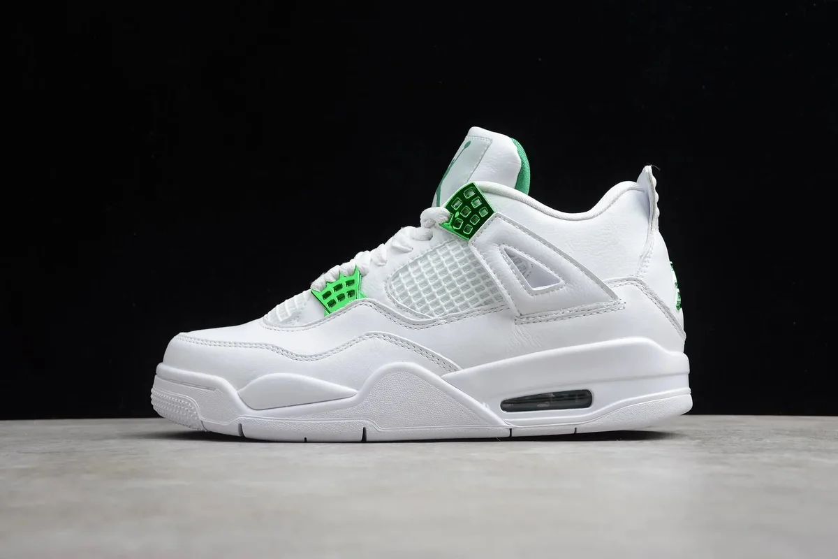 Nike Air Jordan 4 White Green Basketball Sneakers