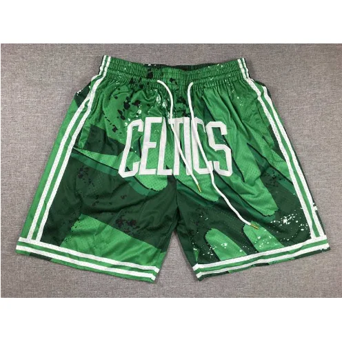 Green Celtics Lettering Basketball Shorts