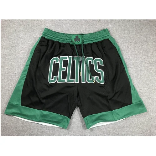 Black Green Celtics Basketball Shorts
