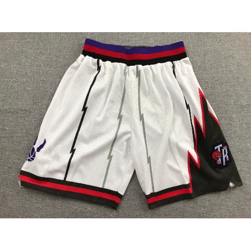 White Blue Red Trim Basketball Shorts