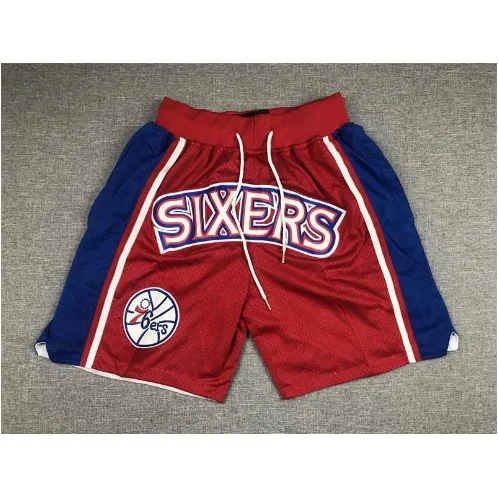 MX Red Blue Trim Philadelphia 76ers Shorts
