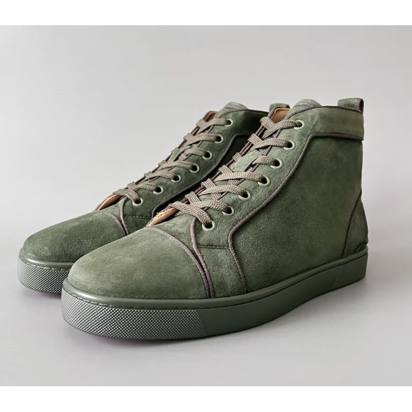 Christian Louboutin Loubi Olive Green Sneakers