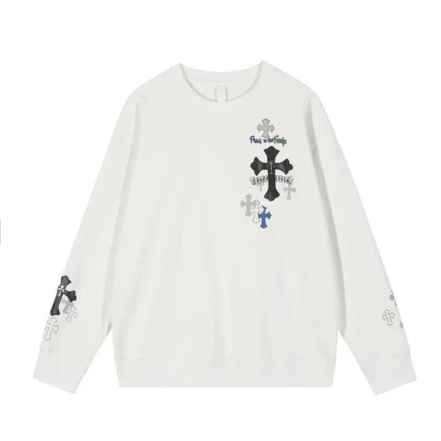 Chrome Hearts Cross Embroidered Crewneck Sweatshirt White