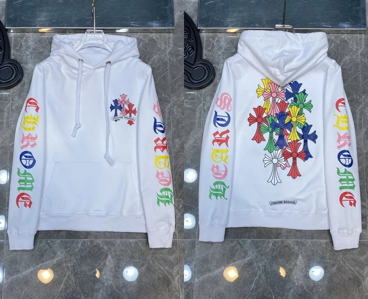 Chrome Hearts White Rainbow Cross Hoodie