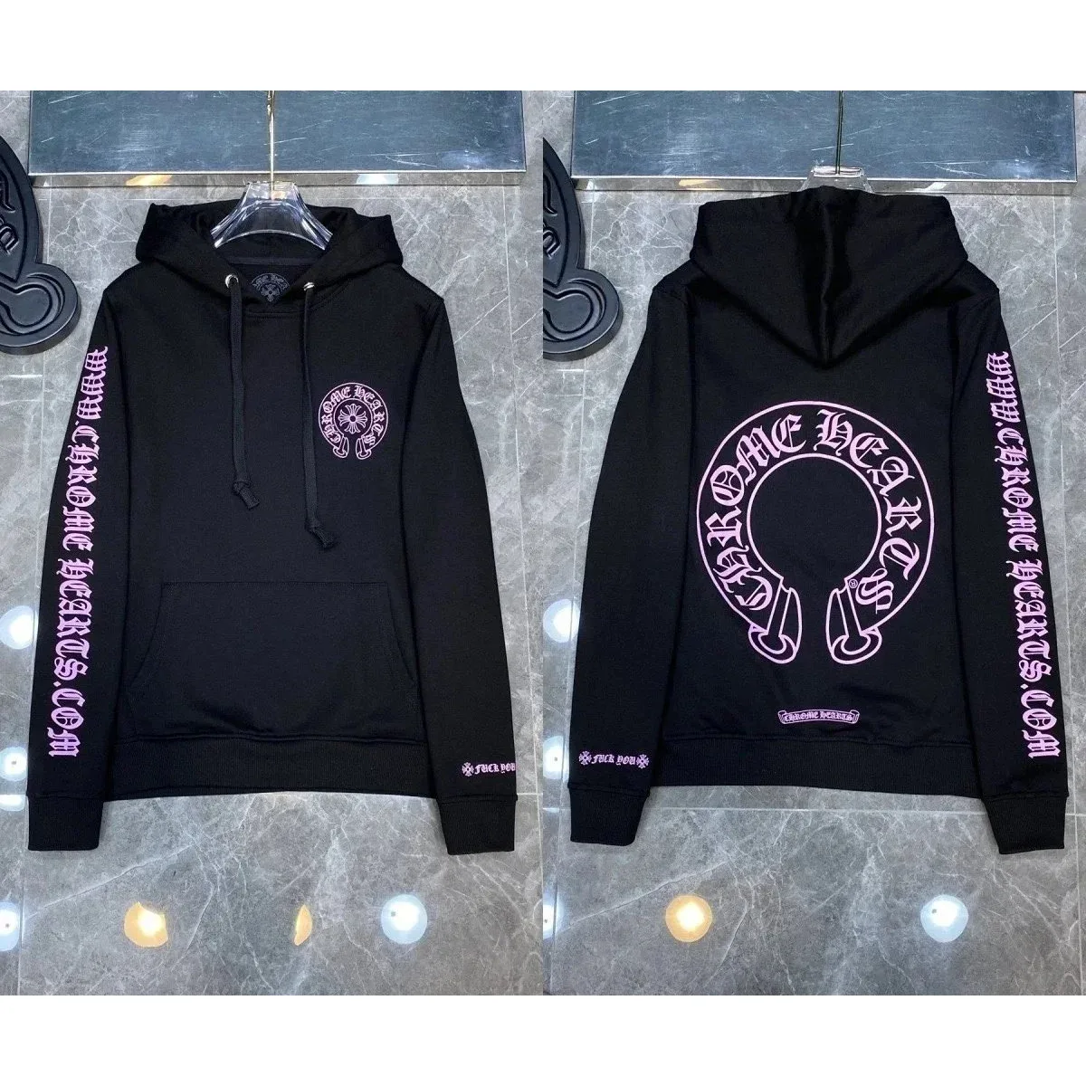 Chrome Hearts CH Cross Black/Purple Hoodie