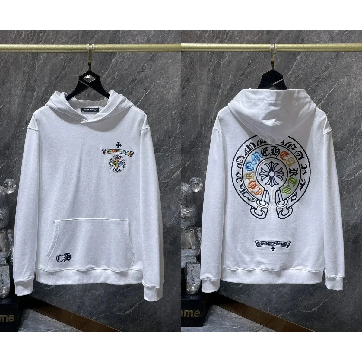 Chrome Hearts CH Cross White Hoodie