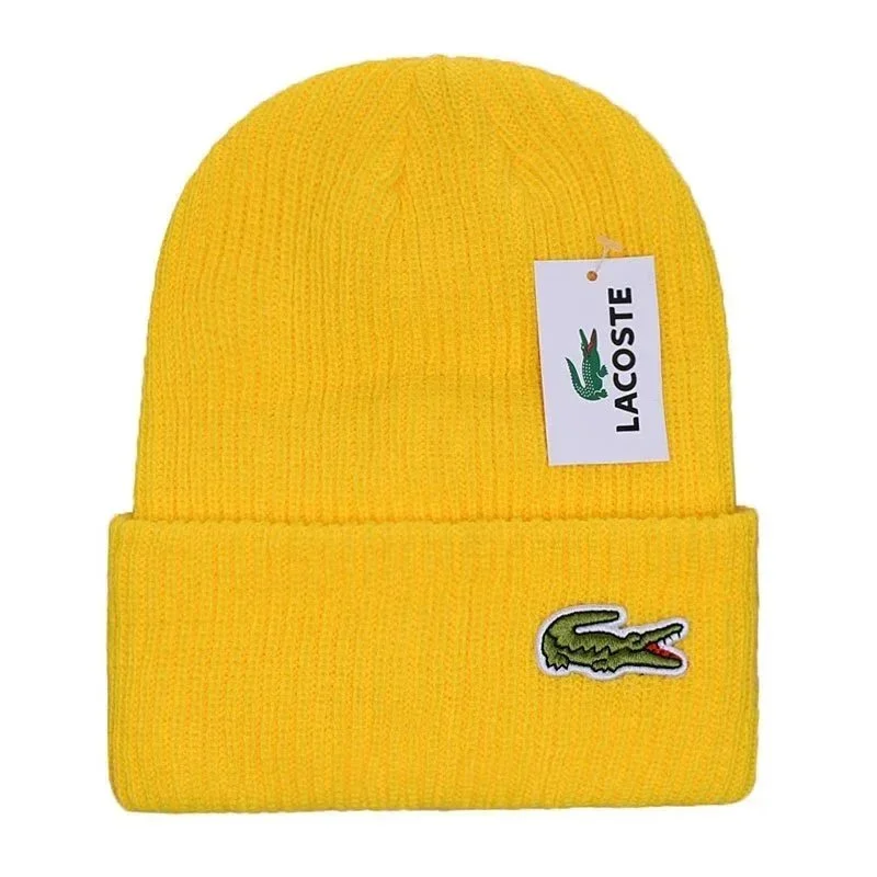 Lacoste Yellow Crocodile Beanie Hat
