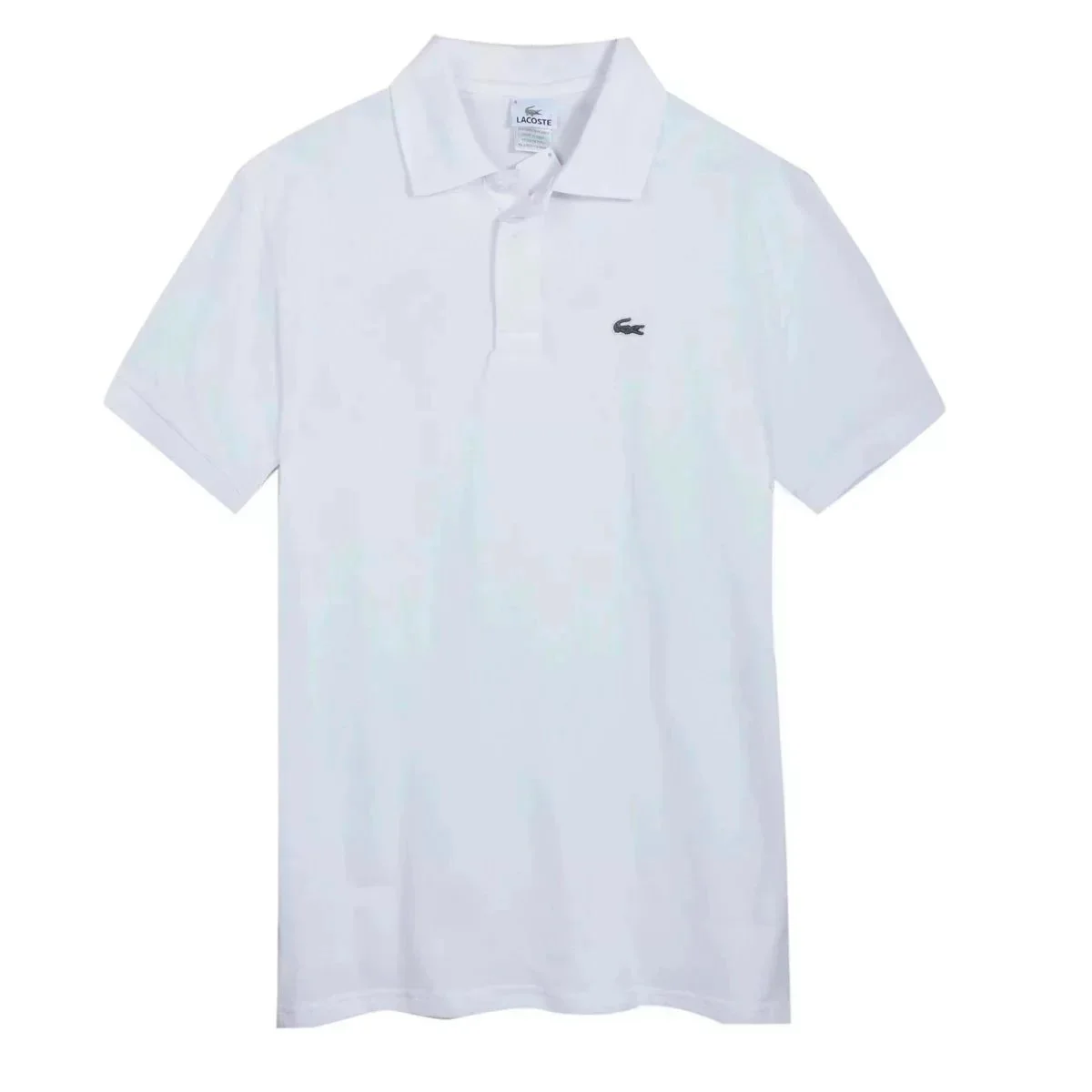 Lacoste White Crocodile Logo Polo Shirt