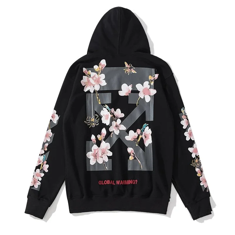 Off-White OW100 Cherry Blossom Hoodie Black