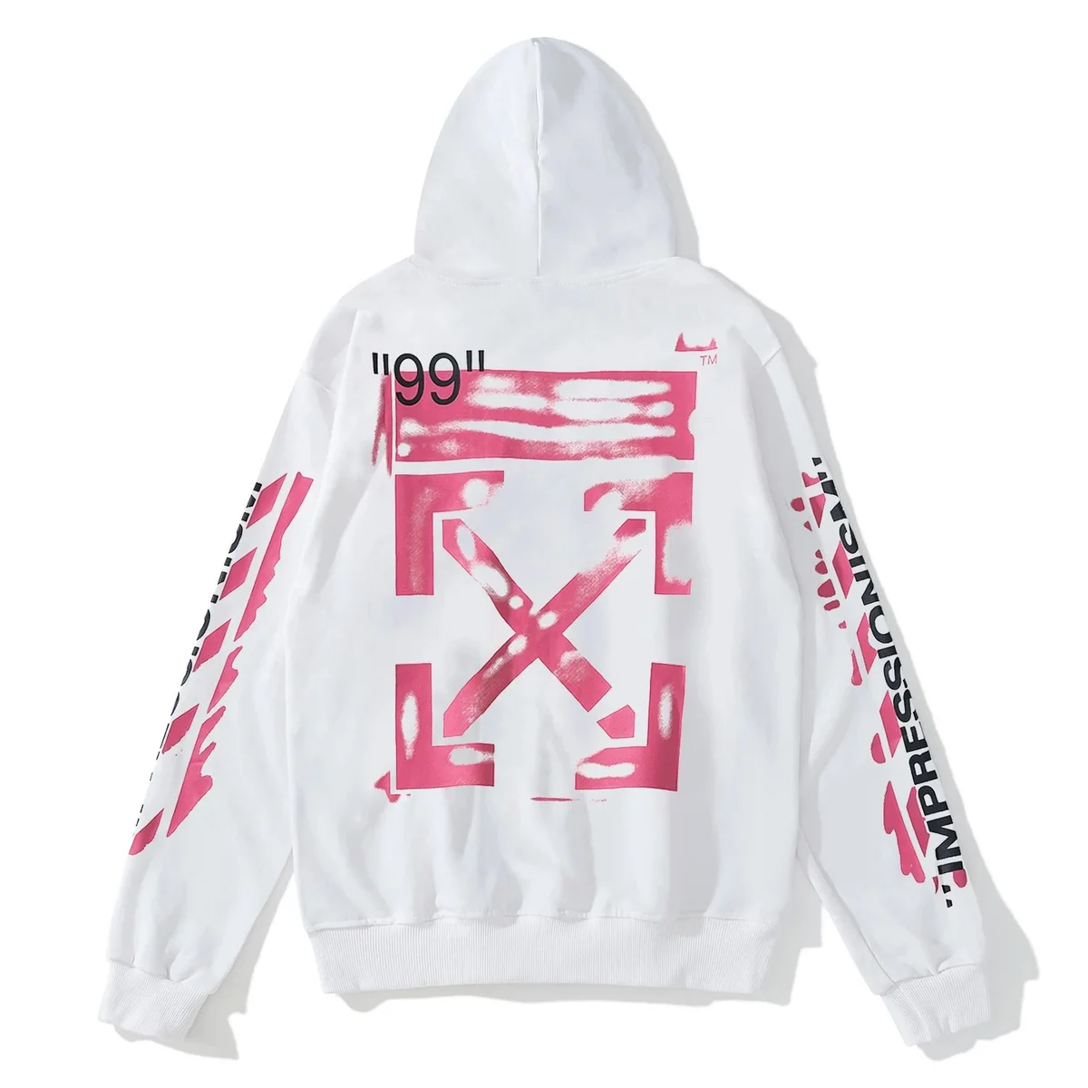 Off-White OW '99' X Print Hoodie White/Pink