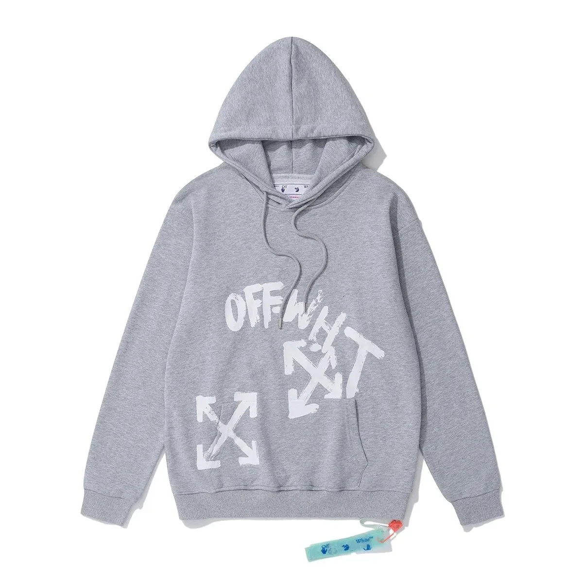 Off-White OW100 Grey Hoodie with White Graphic