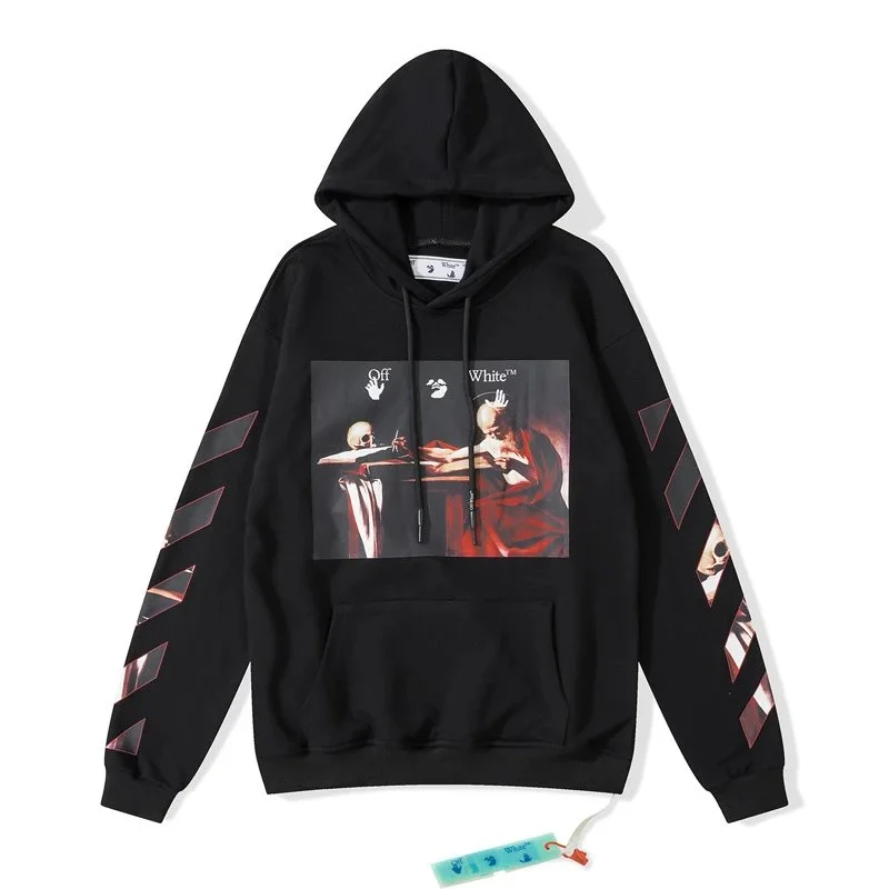 Off-White OW Art Print Hoodie Black