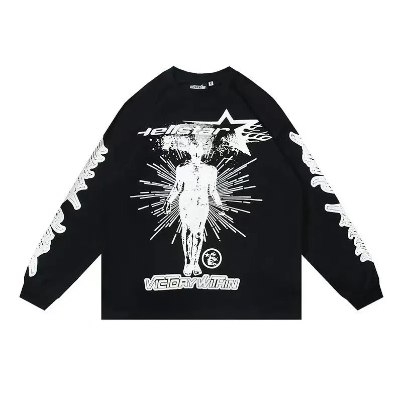 Black Victory Man Long Sleeve T-Shirt Streetwear